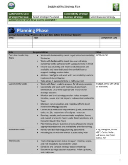 Sustainability Strategy Plan