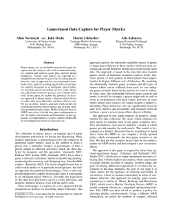 Game-based Data Capture for Player Metrics
