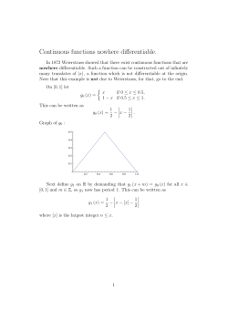 Continuous functions nowhere differentiable.