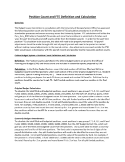 Position Count and FTE Definition and Calculation