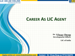 Career as LIC Agent