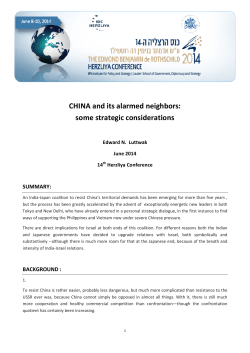 CHINA some strategic co CHINA and its alarmed neighbors: some
