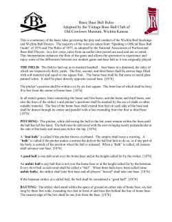 Basic Base Ball Rules - Cowtown Vintage Base Ball Club