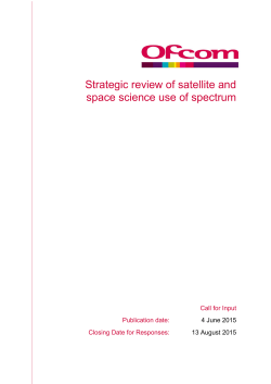 Strategic review of satellite and space science use of