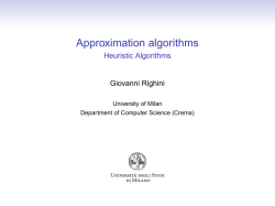 Approximation algorithms - Home di homes.di.unimi.it