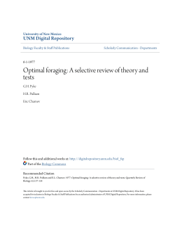 Optimal foraging: A selective review of theory and tests