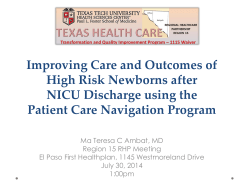 140730 Project Presentation - NICU Discharge
