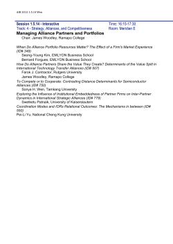 Managing Alliance Partners and Portfolios