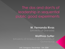 The dos and don`ts of leadership in sequential