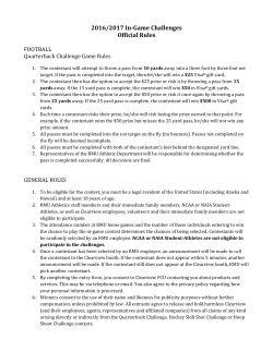 2016/2017 In-Game Challenges Official Rules