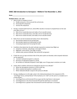 EMEC 368 Introduction to Aerospace &ndash; Midterm Test November 1