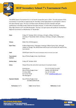 BOPSS 7`s 2014 Team Sheet - Bay of Plenty Rugby Union
