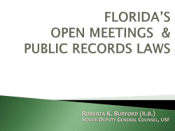 Public Records Law - USF General Counsel