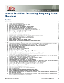 Amicus Small Firm Accounting: Frequently Asked Questions