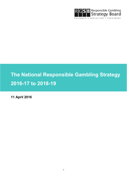 RGSB strategy - Responsible Gambling Trust