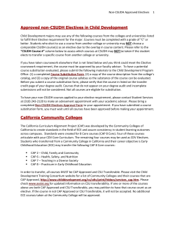 Approved Elective Substitutions in Child Development