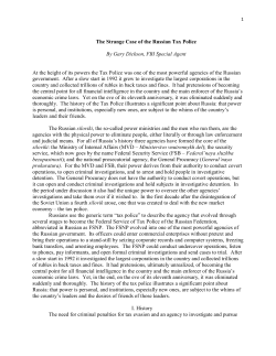 The Strange Case of the Russian Tax Police