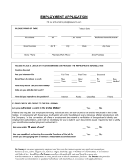 EMPLOYMENT APPLICATION