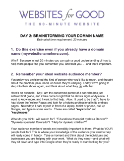 DAY 2: BRAINSTORMING YOUR DOMAIN