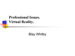 Professional Issues. Virtual Reality.