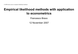 Empirical likelihood methods with application to econometrics