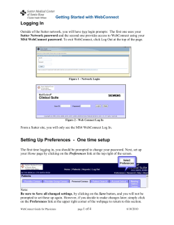 Logging In Setting Up Preferences