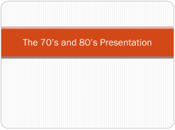 The 70`s and 80`s Presentation