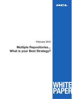 Multiple Repositories... What is your Best Strategy?