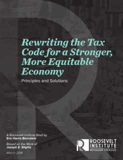 Rewriting the Tax Code for a Stronger, More Equitable Economy