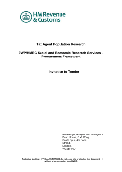 Invitation To Tender (ITT) (140106_agents population
