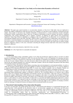 Comparative Case Study on Eco-innovation Dynamics at firm level