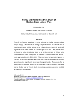 Money and Mental Health: A Study of Medium