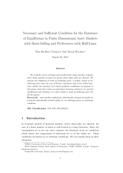 Necessary and Sufficient Condition for the Existence of Equilibrium