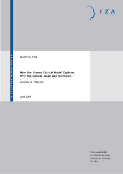 How the Human Capital Model Explains Why the Gender Wage