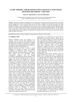 game theory and business intelligence in strategic business decisions
