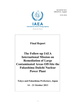 Follow-up IAEA International Mission on Remediation of Large