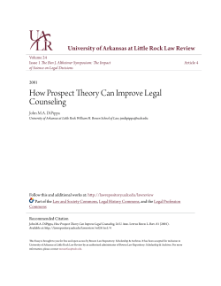 How Prospect Theory Can Improve Legal Counseling
