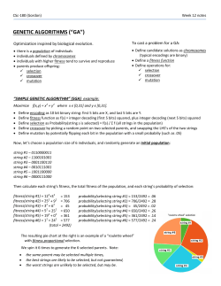 GENETIC ALGORITHMS (&ldquo;GA&rdquo;)