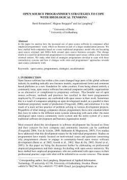 open source programmer`s strategies to cope with ideological tensions