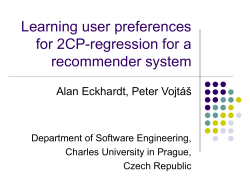 Learning User Preferences for 2CP-Regression for a Recommender