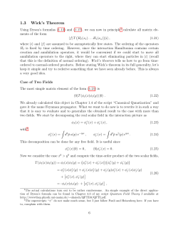 1.3 Wick`s Theorem