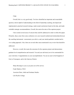 Capstone Project: A Qualitative Study in Coaching for Strategic