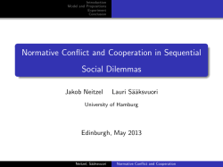 Normative Conflict and Cooperation in Sequential - Eco