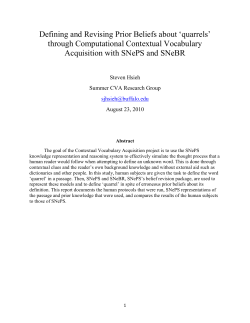 Defining and Revising Prior Beliefs about `quarrels