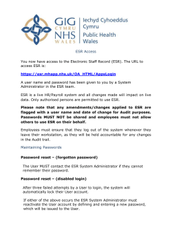 ESR Access Guidance docx