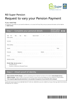 Request to vary your Pension Payment