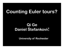 Counting Euler tours? - cs.rochester.edu