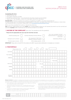 QBCC Form NOTIFICATION OF OFFENCE