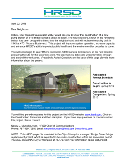 April 22, 2016 - Bridge Street Pump Station Replacement
