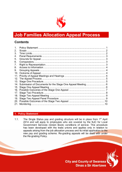 Job Families Allocation Appeal Process